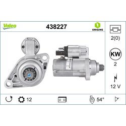 Démarreur VALEO 438227 pour AUDI, SEAT, SKODA, VW OE 0AM911023D VALEO