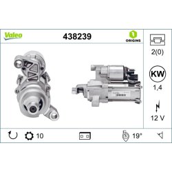 Démarreur VALEO 438239 pour AUDI, PORSCHE, VW OE 06E911021B VALEO