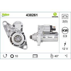 Démarreur VALEO 438261 pour AUDI, SEAT, SKODA, VW OE 02T911023D VALEO