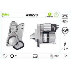 Starter Motor VALEO 438279 OE Ref M0T46571ZT