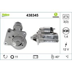 Démarreur VALEO 438345 pour FORD OE 2101924