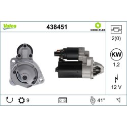 Démarreur VALEO 438451 pour AUDI, SEAT, SKODA, VW OE 06B911023A VALEO
