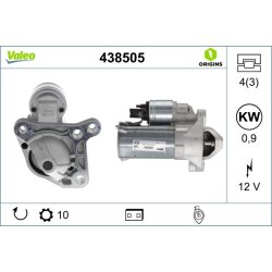 Démarreur VALEO 438505 pour NISSAN, VAUXHALL, RENAULT, VALEO