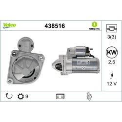 Démarreur VALEO 438516 pour CITROEN, FIAT, PEUGEOT OE 5802AQ VALEO
