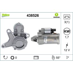 Démarreur VALEO 438526 pour CITROEN, DS, VAUXHALL, PEUGEOT VALEO