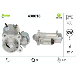 Démarreur VALEO 438618 pour FORD OE 1253808