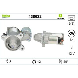 Démarreur VALEO 438622 pour FORD OE 1872914