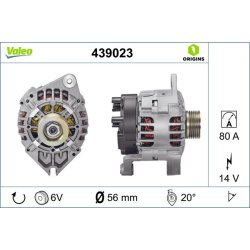 Alternateur VALEO 439023 pour CITROEN, FIAT, LANCIA, PEUGEOT OE 5705E6 VALEO