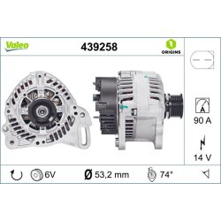 Alternateur VALEO 439258 pour VW TRANSPORTER OE 028903029M VALEO