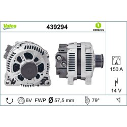 Alternator VALEO 439294 OE Ref 5702A0