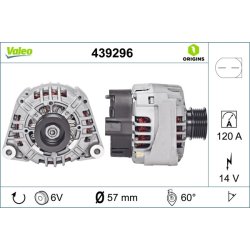 Alternateur VALEO 439296 pour MERCEDES CLASSE C OE 0111546802 VALEO