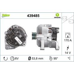 Alternator VALEO 439485 OE Ref 12317788821