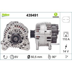 Alternator VALEO 439491 OE Ref 03C903023B