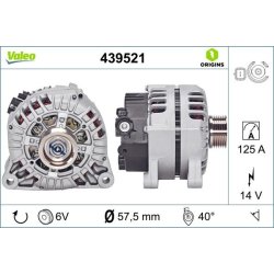 Alternator VALEO 439521 OE Ref 1608881080