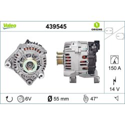 Alternator VALEO 439545 OE Ref 12317790548