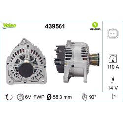 Alternateur VALEO 439561 pour DACIA, NISSAN, RENAULT, OE 23100-00Q0G