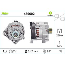 Alternateur VALEO 439602 pour BMW X5 OE 12317533469