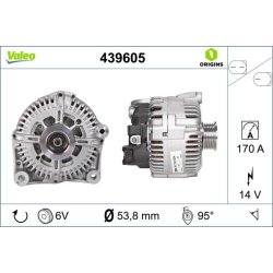 Alternator VALEO 439605 OE Ref 12317796125