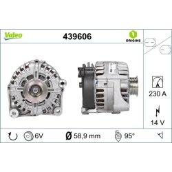 Alternator VALEO 439606 OE Ref 12317801124