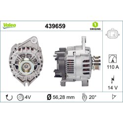 Alternateur VALEO 439659 pour RENAULT, KANGOO OE 7711497385 VALEO