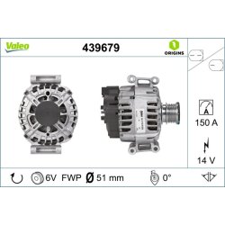 Alternateur VALEO 439679 pour MERCEDES OE 0009063000 VALEO
