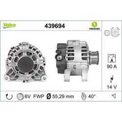 Alternateur VALEO 439694 pour CITROEN, FIAT, PEUGEOT OE 5705-NA VALEO