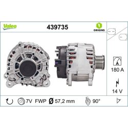 Alternateur VALEO 439735 pour VW Touareg OE 03H903023C VALEO