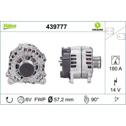 Alternateur VALEO 439777 pour AUDI A4, A6, Q7 OE 059903016Q VALEO