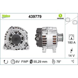 Alternator VALEO 439779 OE Ref 1606856980