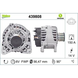 Alternateur VALEO 439808 pour DACIA, RENAULT, OE 231004554R