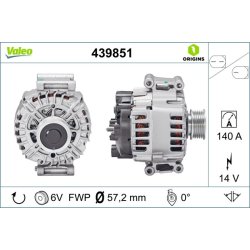 Alternator VALEO 439851 OE Ref 06J903023Q