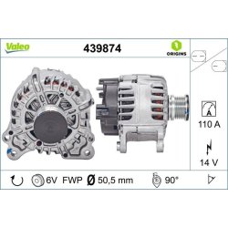 Alternator VALEO 439874 OE Ref 03L903023J
