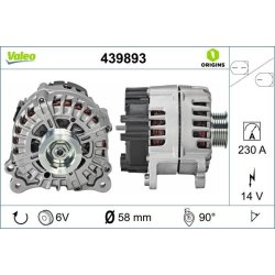 Alternateur VALEO 439893 pour PORSCHE, VW CAYENNE, TOUAREG VALEO