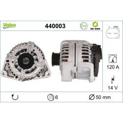 Alternator VALEO 440003 OE Ref 6204084