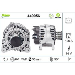 Alternateur VALEO 440056 pour DACIA, RENAULT, OE 8200537415 VALEO