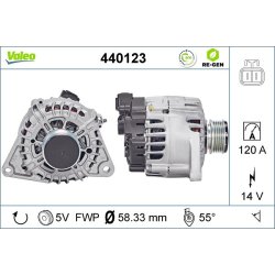 Alternateur VALEO 440123 pour HYUNDAI, KIA OE 37300-2A100