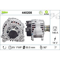 Alternator VALEO 440208 OE Ref 03G903016E