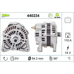 Alternateur VALEO 440234 pour NISSAN, RENAULT, OE A002TB6481 VALEO