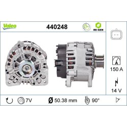 Alternateur VALEO 440248 pour RENAULT, ESPACE OE 7711497533 VALEO