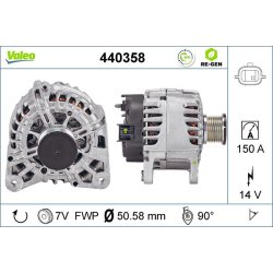 Alternator VALEO 440358 OE Ref 4422188