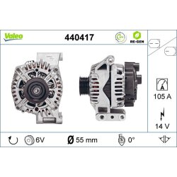 Alternator VALEO 440417 OE Ref 51880174
