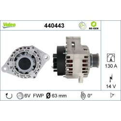 Alternator VALEO 440443 OE Ref 1204434
