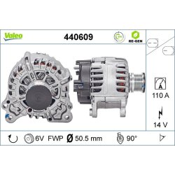 Alternator VALEO 440609 OE Ref 03L903023J