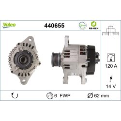 Alternateur VALEO 440655 pour ALFA ROMEO, FIAT, LANCIA OE 0046554400