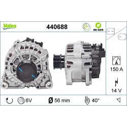 Alternator VALEO 440688 OE Ref 1873207