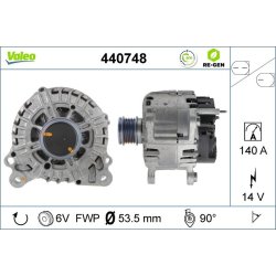Alternator VALEO 440748 OE Ref 04L903021D