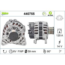 Alternator VALEO 440755 OE Ref 231001318R