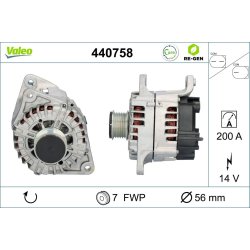 Alternateur VALEO 440758 pour FIAT DUCATO OE 51993599 VALEO