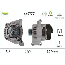 Alternator VALEO 440777 OE Ref 51859061