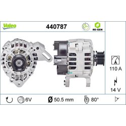Alternateur VALEO 440787 pour AUDI, SEAT, SKODA, VW OE 036903024E VALEO